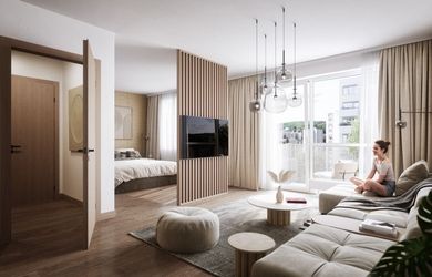 Slnkom presvetlený a priestranný 1(2) izb. apartmán v novostavbe - projekt Na Lúke, Dúbravka