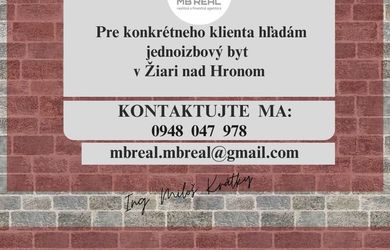 KÚPA - Jednoizbový byt, Žiar nad Hronom