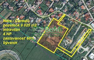 Pozemok Nitra - Čermáň 9 025 m2 intravilán bývanie ID 499-14-MIG