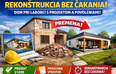 Výborná príležitosť: Michalovce–Laborec, dom s projektom a vybavenými povoleniami