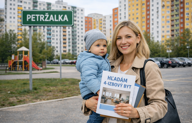 Hľadáme pre klientku 4i byt v Petržalke