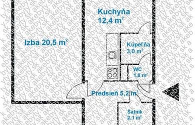 Veľkometrážny, svetlý 2 izbový byt s potenciálom prerobenia v tichej časti Ružinov v blízkosti električky - zadná Pošeň - Chlumeckého