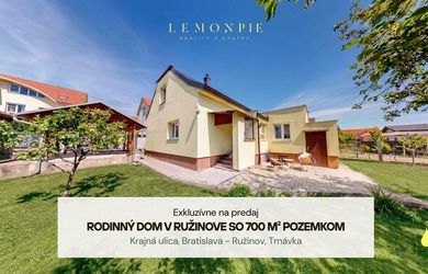 LEMONPIE PONÚKA NA PREDAJ 3I RD SO 700M2 POZEMKOM NA TRNÁVKE