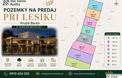 Posledné stavebné pozemky, Hrubá Borša, okres Senec