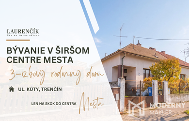 NA PREDAJ | RODINNÝ DOM V ŠIRŠOM CENTRE TRENČÍNA