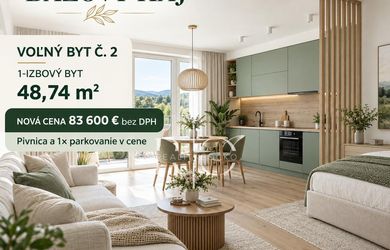 NA PREDAJ 1izb byt - novostavba, Bzovík - Krupina